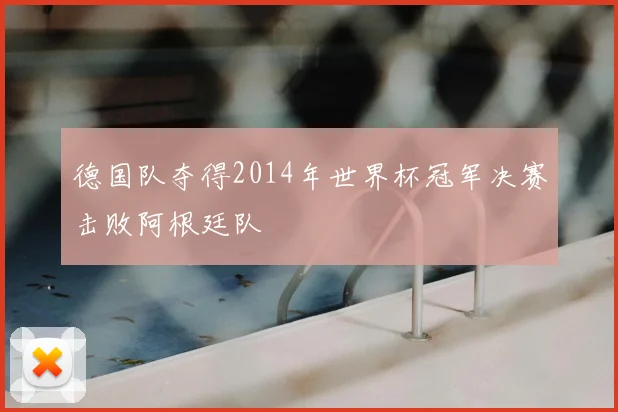 德国队夺得2014年世界杯冠军决赛击败阿根廷队